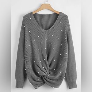 2XL Shein Knit Sweater with Pearls